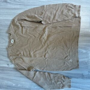 J. Crew Tan Crewneck Sweater Soft Cotton Versatile